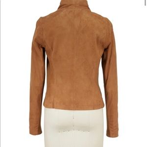 Vince suede scuba jacket Drape wool panels asymmetrical Taupe Medium S